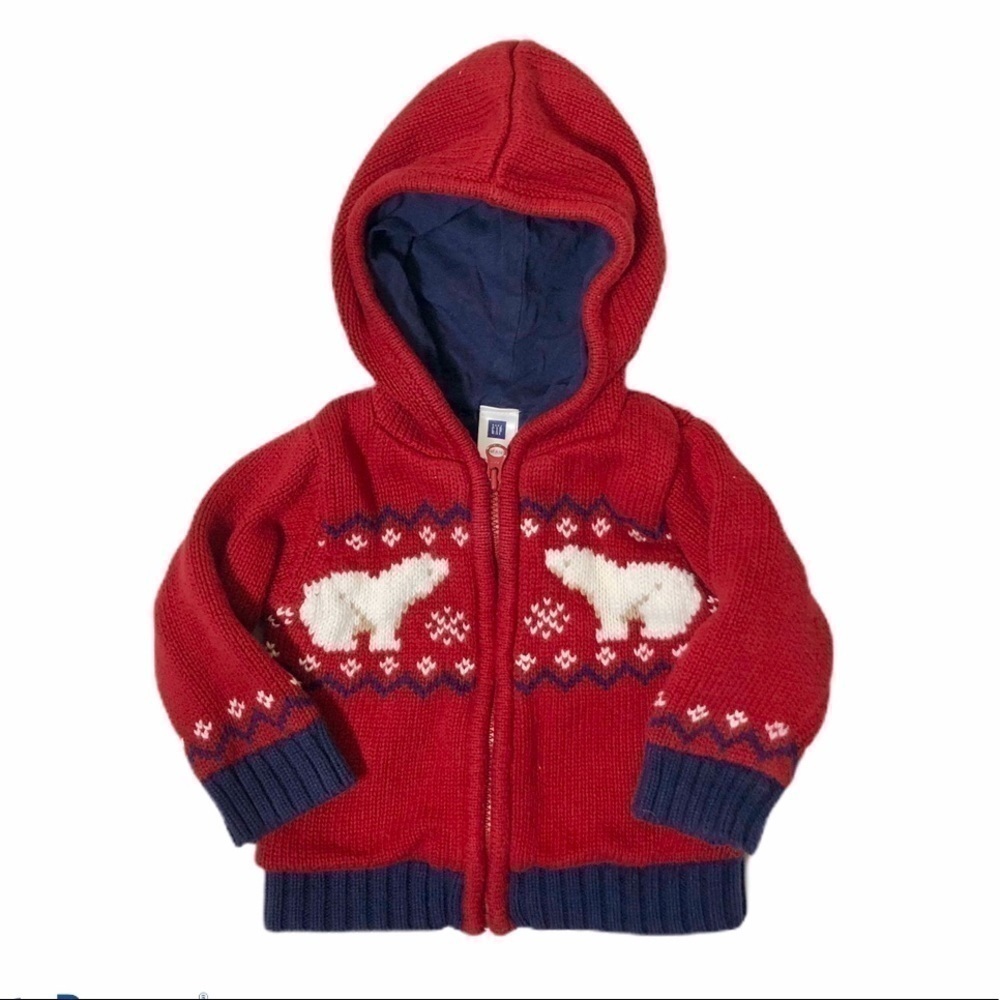 Baby Gap Polar Bear Zip Up Sweatshirt 3-6 mos Kids